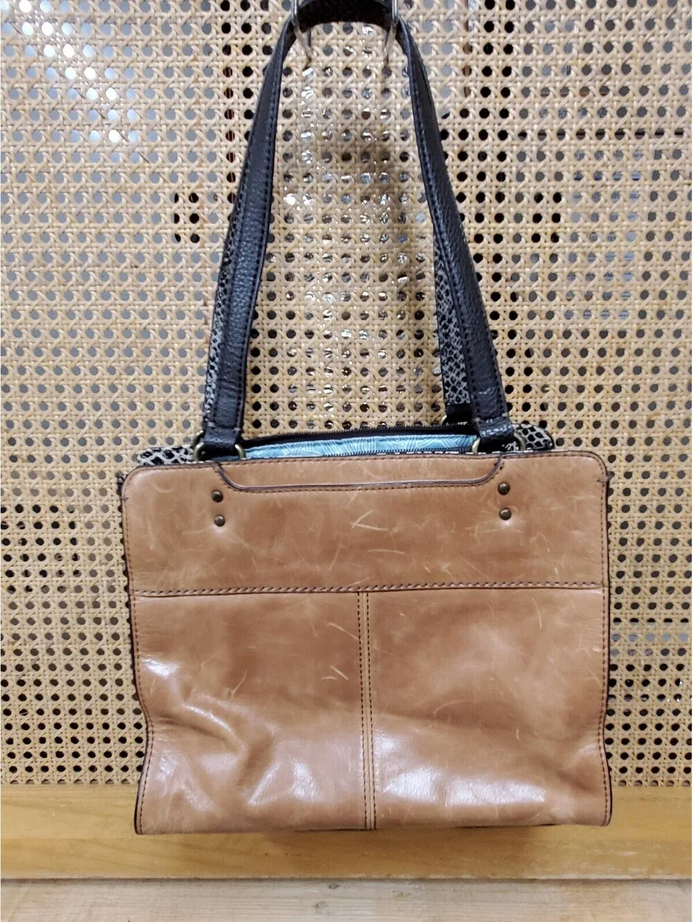 The Sak De Young Brown Leather Satchel Shoulder Bag w/ Leaf Tassel